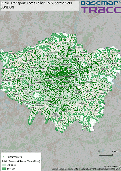 Public Transport Accessibility to Supermarkets